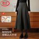 浪莎法式羊絨蠶絲八面裙松緊腰半身裙女秋冬新款毛呢顯瘦大擺氣質(zhì)傘裙