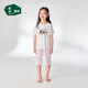 松山棉店兒童短袖家居服套裝天絲莫代爾柔軟透氣親膚涼感櫻粉局印160