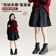 NICKYBABY女童裙子套裝秋冬2026新款洋氣兒童加絨冬裝毛衣女大童冬季半身裙 4533黑色棉裙 120 cm