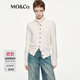 MO&Co.針織開(kāi)衫2025秋新品綿羊毛山羊絨海軍領(lǐng)高領(lǐng)短款MBE3CART02 米白色 M /165