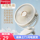 榮事達（Royalstar）usb小風(fēng)扇夾子扇桌面風(fēng)扇辦公室充電風(fēng)扇學(xué)生宿舍 椰奶白 6寸充插5000毫安純銅電機五檔小