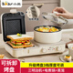 小熊（Bear） 早餐機輕食三明治早餐機多功能一體機四合一雙盤(pán)定時(shí) 家用小型三明治機烤面包片機吐司機多功能鍋 新升級【3檔厚度可調】