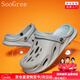 SooGree洞洞鞋男士夏季時(shí)尚個(gè)性戶(hù)外開(kāi)車(chē)涼鞋沙灘鞋包頭拖鞋外穿防滑涼拖 GSW88285拖鞋男EVA材質(zhì)煙灰蘭色 45 建議44腳穿