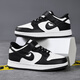 2025春季新款aj兒童低幫滑板鞋黑白熊貓中大童男童女童軟底加絨學(xué) 黑白熊貓-魔術(shù)貼-不加絨 17