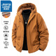 真維斯（Jeanswest）加棉加厚棉服男士秋冬季新款保暖防風(fēng)抗寒夾克寬松休閑連帽外套 焦糖 棉衣 L 125-155斤