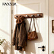 繁夏門(mén)后實(shí)木掛鉤吸盤(pán)家用入戶(hù)門(mén)玄關(guān)室內衣帽排鉤收納復古粘鉤置物架