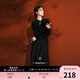 三彩【黑云翻墨】2025冬季新款小黑裙收腰連衣裙長(cháng)裙盤(pán)扣C 經(jīng)典黑 M 160/84A