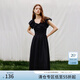 范思藍恩黑色波點(diǎn)顯瘦飛飛袖連衣裙女2024夏季新款小黑裙子12919 黑白波點(diǎn) M
