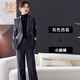黛維亞高端西裝套裝女時(shí)尚顯瘦西服外套女士職業(yè)裝修身商務(wù)正裝 灰色西裝+小腳褲 厚款 M （95-105斤）