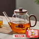 憶壺茶（YIHUTEA）茶壺玻璃泡茶壺耐高溫煮茶壺加厚燒水茶具帶過(guò)濾茶水壺杯子大容量 【升級木把】胡桃木蓋壺 900ml