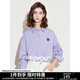初語(yǔ)純棉翻領(lǐng)襯衫女2025春季新款繡花上衣休閑通勤百搭打底襯衣 淺紫色 M