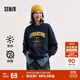 森馬（Semir）[商場(chǎng)同款]女oversize發(fā)熱抗菌2024冬季繡花抓絨上衣101724116004