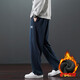 三葉草貝殼頭2025加絨運動(dòng)休閑褲男士秋冬新款百搭直筒衛褲寬松保暖長(cháng)褲子 藏青色 藏青色加絨款 XL 建議120-140斤