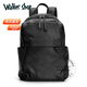 Walker Shop高檔雙肩包頭層牛皮防潑水14寸商務(wù)電腦包旅行雙肩背包 黑色 高40寬27厚16 CM