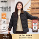 MsShe【90%白鴨絨】大碼女裝2025秋冬胖mm巴恩風(fēng)燈芯絨羽絨服外套 黑色現貨 4XL