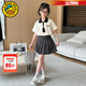G.duck小黃鴨童裝女童套裝夏季薄款兒童套裝女孩中大童學(xué)院風(fēng)百褶裙衣服 學(xué)院風(fēng)套裝 150 (建議140cm 12-13歲左右)cm