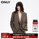 ONLY秋季時(shí)尚簡(jiǎn)約無(wú)領(lǐng)設計寬松西裝外套女|124108004 E08 麻灰色 M (165) 84A