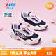 特步（XTEP）兒童小童閃蝶休閑鞋網(wǎng)布女童旋轉扣運動(dòng)鞋 烏紫色/云峰藍 33