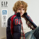 蓋璞（GAP）男童冬季款logo撞色可拆卸連帽羽絨服兒童裝外套829580