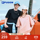 FILA FUSION斐樂(lè )潮牌情侶款男士女士針織短袖衫2025春新品舒適寬松T恤 正黑色-BK 2XL