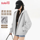 班尼路（Baleno）寬松連帽衛衣女韓系慵懶風(fēng)2026新款外套女灰色拉鏈開(kāi)衫上衣服春秋