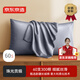 京東京造 60支長(cháng)絨棉輕奢貢緞?wù)硖?100%純棉枕頭套 48x74cm 一對裝 灰藍色
