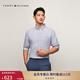 TOMMY HILFIGER秋冬男女純棉重磅牛津紡商務(wù)休閑海邊條紋情侶長(cháng)袖襯衫外套 淺藍白條紋0A4 L （推薦：150-165斤）