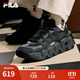 斐樂(lè )（FILA）男鞋可頌面包鞋老爹鞋運動(dòng)鞋秋新款厚底休閑鞋 黑/影黑灰-BC 41