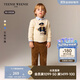 Teenie Weenie Kids小熊童裝25年新款秋冬男寶寶可愛(ài)純棉套頭毛衣 米白色 100 cm