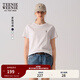 Teenie Weenie小熊2025年白色t恤新款夏季基礎圓領(lǐng)棉短袖上衣女裝 象牙白 M 165
