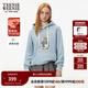 Teenie Weenie小熊秋冬裝學(xué)院風(fēng)藍色T恤索羅娜加絨連帽衛衣套頭衫 淺藍色 M (165)