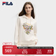 FILA 斐樂(lè )官方女子連帽衛衣2025春新款休閑舒適花朵刺繡針織上衣 淺米白色-IV L (170) 88A