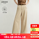 艾諾絲雅詩(shī)【商場(chǎng)同款】2025秋季新品百搭丹寧長(cháng)絨棉直筒牛仔褲子女40713203 淺咖色 M