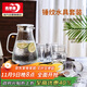 青蘋(píng)果水壺水杯套裝 涼水壺冷水壺錘紋耐熱玻璃嘟嘟壺*1錘紋玻璃杯*6