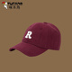 啄木鳥(niǎo)兒童鴨舌帽男童女童春秋季遮陽(yáng)防曬帽子親子夏季薄款韓版棒球帽潮 酒紅色【刺繡R標】 M 約3-10歲頭圍48-54c可調節