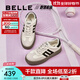 百麗（Belle）周雨彤同款板栗復古德訓鞋女2025商場(chǎng)同款板鞋A4L1DAM6預售 【方槍槍/馬君妍同款】米白 36