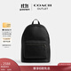 蔻馳（COACH）奧萊男士男包WEST 休閑大容量雙肩包真皮背包黑色 QB/黑色