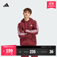 adidas休閑加絨加厚連帽衛衣套頭衫男裝秋冬阿迪達斯官方輕運動(dòng) 暗紅   L