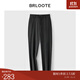 Brloote/巴魯特男士休閑褲修身小腳長(cháng)褲夏季商務(wù)休閑褲子男 黑色 170/78A