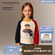 Teenie Weenie Kids小熊童裝25年新款秋冬男女寶寶加絨撞色袖衛衣 藏青色 110 cm