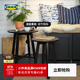 宜家（IKEA）KRAGSTA克拉思塔茶幾邊桌2件套桌歐式復古圓形小桌子 黑色 其他