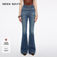 MISS SIXTY2025秋季新款牛仔褲女V型高腰修身顯瘦微喇叭褲超模褲 深藍常規 26