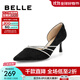 百麗（Belle）閃鉆條帶高跟鞋女商場(chǎng)同款高跟單鞋A9L1DBK4 黑色 36 (230mm)