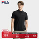 FILA 斐樂(lè)官方男裝針織短袖POLO衫2025夏季新款休閑涼感防曬短裝上衣 正黑色-BK L 175/96A/L