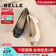 百麗（Belle）牛皮舒適優(yōu)雅單鞋女2025春新蝴蝶結方跟鞋D3S1DAQ5 黑色 37 (235mm)