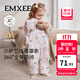 嫚熙（EMXEE）新品嬰兒連體衣罩衣圍兜嬰兒全身防水防臟兒童罩衣爬服 甜心兔 80cm （適合身高72-80cm） 9-18個(gè)月
