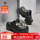 駱駝（CAMEL）洞洞鞋女時(shí)尚DIY鞋花休閑涼鞋顯高涼拖鞋 L25M071023 黑色 38-39