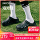 斯凱奇（Skechers）洞洞鞋女士秋季涼拖鞋泡泡鞋厚底增高外穿沙灘鞋踩屎感