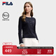 FILA 斐樂(lè )官方女子針織長(cháng)袖衫2025冬新款時(shí)尚經(jīng)典休閑修身亨利衫 傳奇藍-NV S 160/80A/S