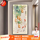 普獸九魚(yú)圖入戶(hù)門(mén)玄關(guān)裝飾畫(huà)寓意好LED客廳掛畫(huà)中式牡丹走廊豎款壁畫(huà) 九魚(yú)C款 80*160CM 典雅金 晶瓷畫(huà)+帶燈插電款+遙控